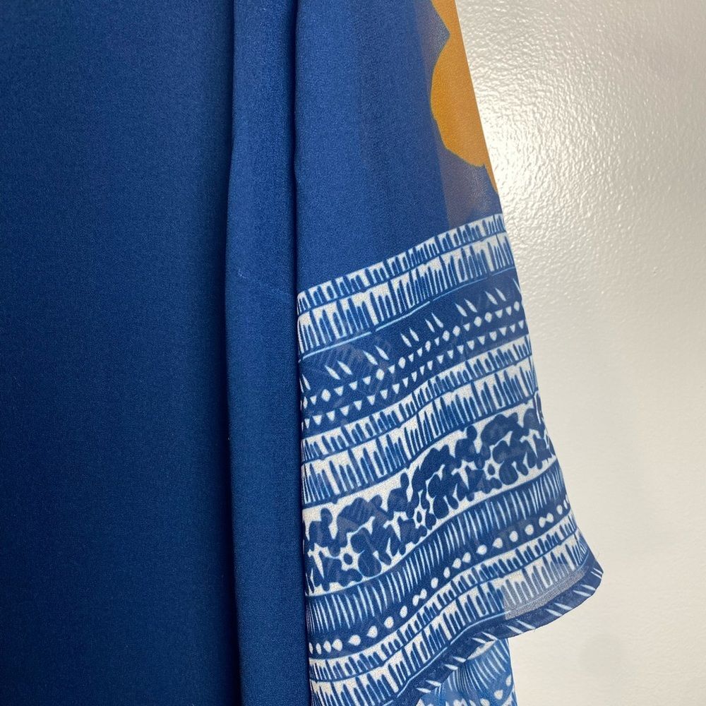 Soft Surroundings Navy and Orange Floral Dress - Picture 3 of 5